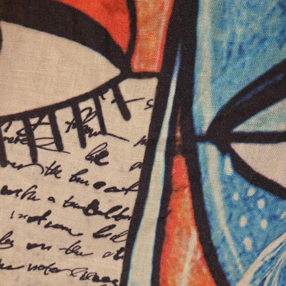 Made in Italy 100% Linen Maxi Dress Art to Wear Artsy Eclectic Aunt Lagenlook L - Picture 7 of 8